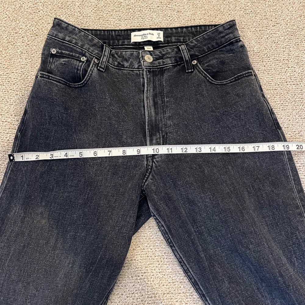 Abercrombie & Fitch Curve Love high rise Mom jeans black size 27 4 - Picture 11 of 12